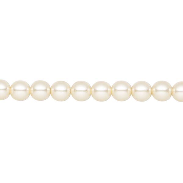 Pearl 50pk light creamrose, Preciosa Czech crystal 5mm round image number 0