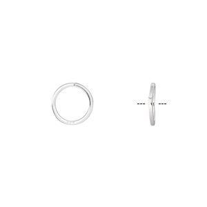 Jump ring, sterling silver, 9mm round square wire, 7.3mm inside diameter, 20 gauge. Sold per pkg of 50.