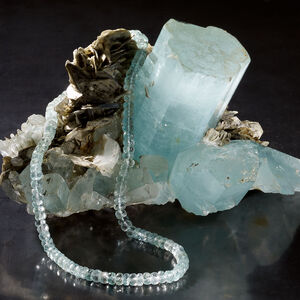 Aquamarine 1pkg1, faceted rondelle bead, 15.5 to 16 inch 5x3mm-6.4mm