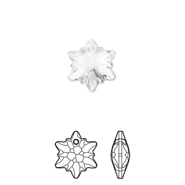 Drop 2pk crystal, Crystal Passions® 14mm pendant edelweiss 6748 image number 0