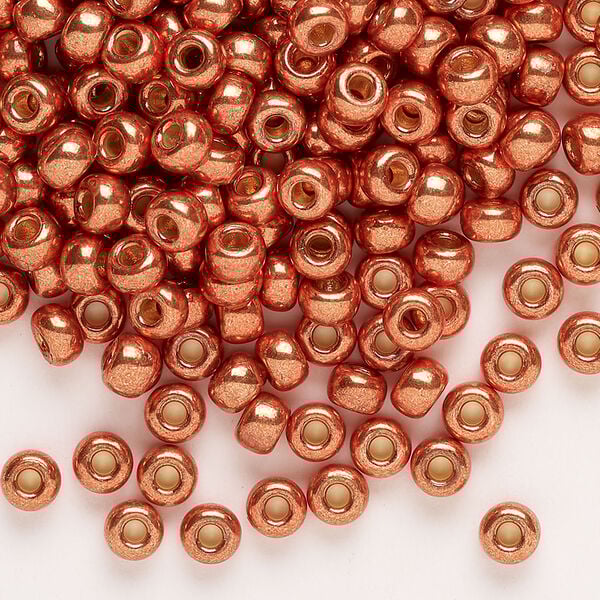 Seed bead, Miyuki 1pkg250g glass, #6 rocaille, Duracoat&reg; opaque galvanized pink blush (DB-1837) image number 0