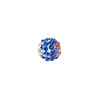 Bead, Egyptian glass rhinestone / epoxy / resin, white / pink / cobalt blue, 10mm round with pav&eacute; wave design. Sold individually. image number 0
