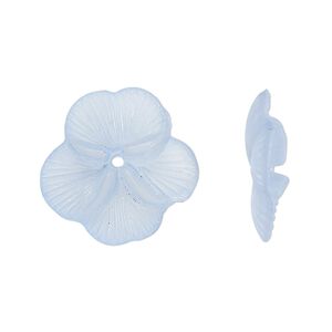Component, acrylic, translucent frosted light blue, 20x5mm flower. Sold per pkg of 100.
