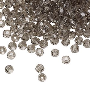 Bead 720pk black diamond, Preciosa Czech crystal 4mm round