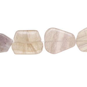 Rainbow fluorite 1pkg1, flat nugget bead natural, 15 inch large to extra-large