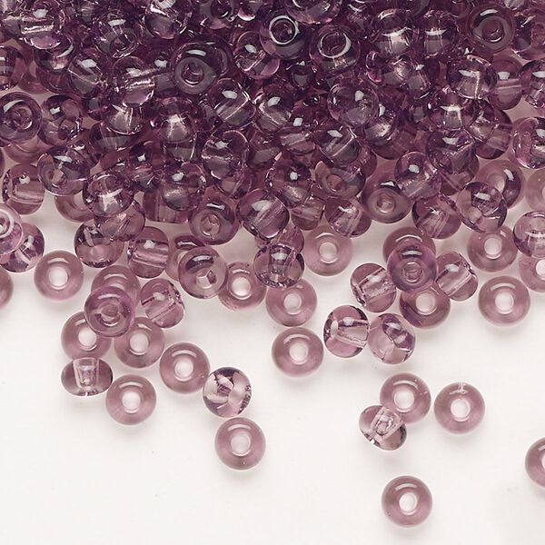 Seed bead, Preciosa Ornela Czech glass, pkg/50g, #6 rocaille, transparent light amethyst, (20010). image number 0