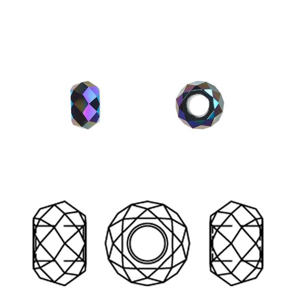 Bead 288pk jet shimmer 2X, Swarovski® 6x3.75mm briolette XL hole 5042 image number 0