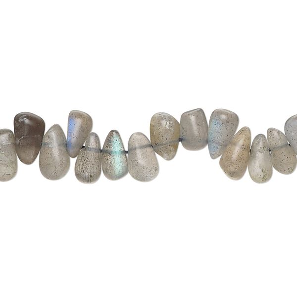 Labradorite 1pkg1, hand-cut top-drilled teardrop bead natural 14 inch 6x3mm-8x4mm image number 0