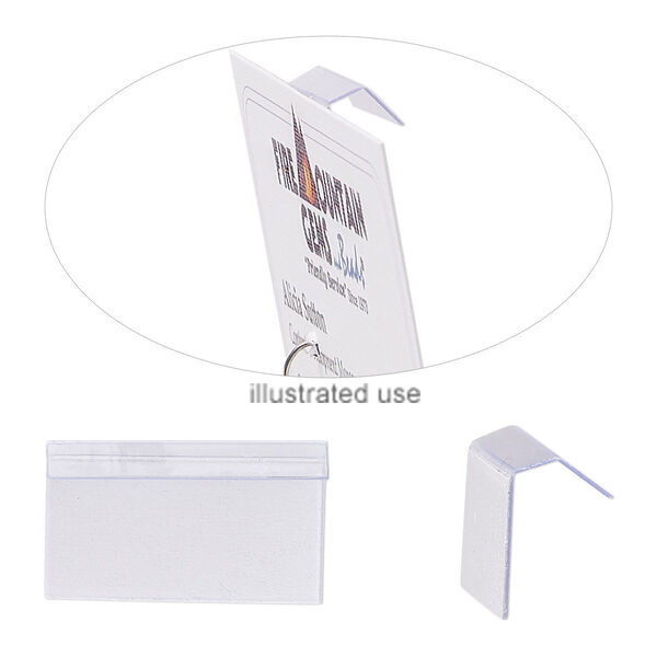 Earring card, PVC plastic, clear, 1 x 1/2 inch rectangle with adhesive front and no holes. Sold per pkg of 100. image number 0