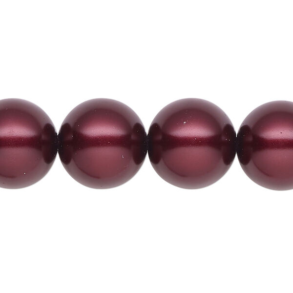 Pearl 1pk bordeaux, Celestial Crystal® 14mm round 15.5-16 inch image number 0