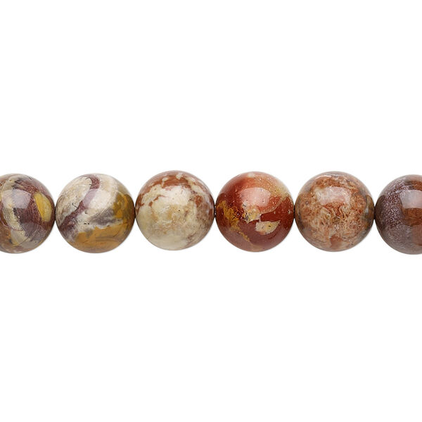 Bead, birdseye rhyolite (natural), 8mm round, B grade, Mohs hardness 6-1/2 to 7. Sold per 15-1/2" to 16" strand. image number 0