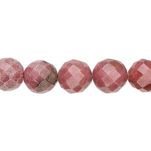 Rhodonite 1pkg1, faceted round bead natural 15.5-16 inch 10mm