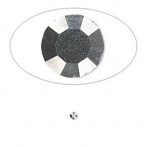 Chaton, glass rhinestone, hematite black, foil back, 2.0-2.1mm faceted round, PP14. Sold per pkg of 72.