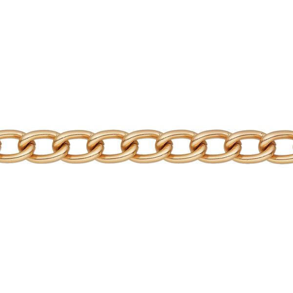 Chain, anodized aluminum, copper, 5mm curb. Sold per pkg of 5 feet. image number 0