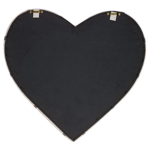 Memory board, cotton / wood / nylon ribbon / gold-finished steel, natural and silver, 17x16-1/2 inch heart. Sold individually. image number 1