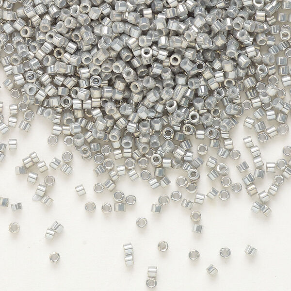 Seed bead, Delica®, glass, pkg/250g, #11 round, opaque rainbow gold luster grey (DB-0251). image number 0