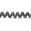 Freshwater pearl 1pkg1, top-drilled rice, 15 inch dark forest green 5x4mm-7x5mm cultured image number 0