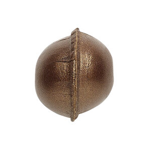 Bead, leather, bronze, 20-24mm smooth round. Sold individually.