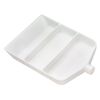 Funnel tray, plastic, white, pk/1, 8-1/5 x 6 x 1 inch rectangle with 11mm funnel tube and pop-off cap. image number 1