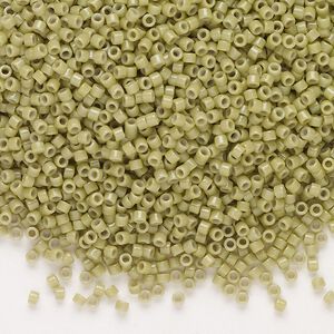 Seed bead, Delica®, glass, pkg/50g, #11 round, Duracoat® opaque outside dyed cactus (DB-2124).