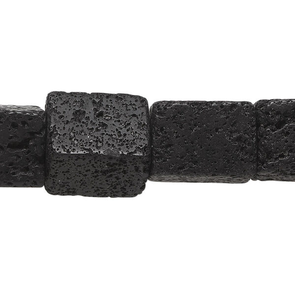 Bead, lava rock (waxed), medium rectangular nugget, Mohs hardness 3 to 3-1/2. Sold per 15-1/2" to 16" strand. image number 0