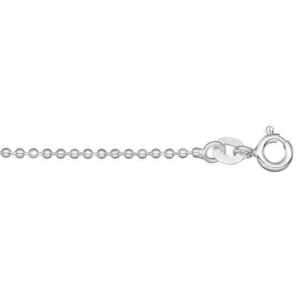 Chain, sterling silver, 1.5mm ball, 24 inches. Sold individually. image number 0