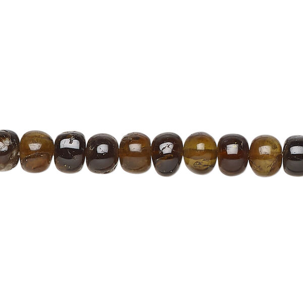 Brown tourmaline 1pkg1, hand-cut rondelle bead natural C grade, 14 inch 6x4mm-7x5mm image number 0