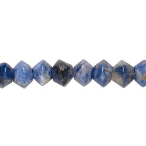 Sodalite 1pkg1, double cone bead natural 15 inch 8x6mm