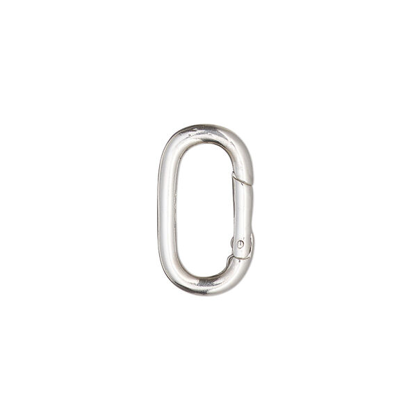 Clasp self-closing hook 1pkg1 sterling silver 18x10mm oval image number 0