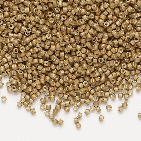 Seed bead, Delica®, glass, pkg/250g, #11 round, opaque matte galvanized mead (DB-1163). image number 0