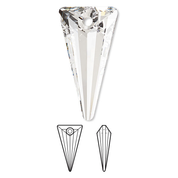 Drop 6pk crystal, Crystal Passions® 28x14mm pendant spike 6480 image number 0