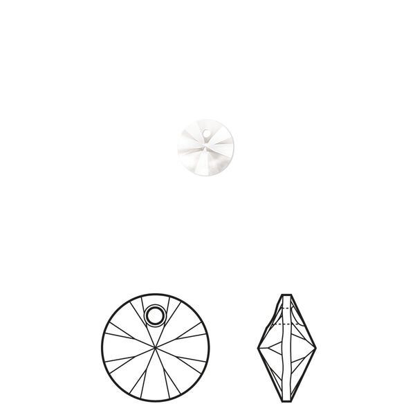 Drop 720pk crystal, Swarovski® 6mm pendant mini disk 6428 image number 0