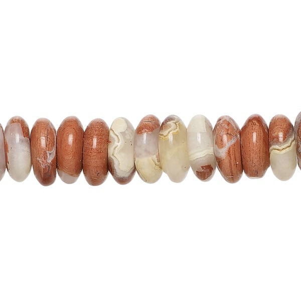 Rainbow jasper 1pkg1, saucer bead natural, 15 inch 9x3mm-10x4mm image number 0