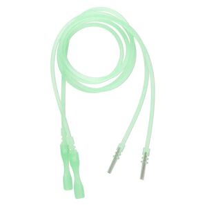 Necklace cord, silicone, translucent lime green, 2-2.2mm wide, 16 inches with snap closure. Sold per pkg of 4.