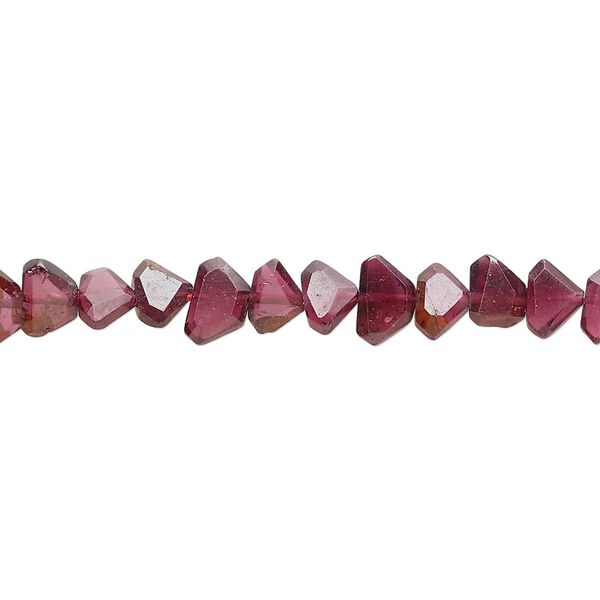 Rhodolite garnet 1pkg1, hand-cut faceted freeform bead 14 inch 6x3mm-8x5mm image number 0