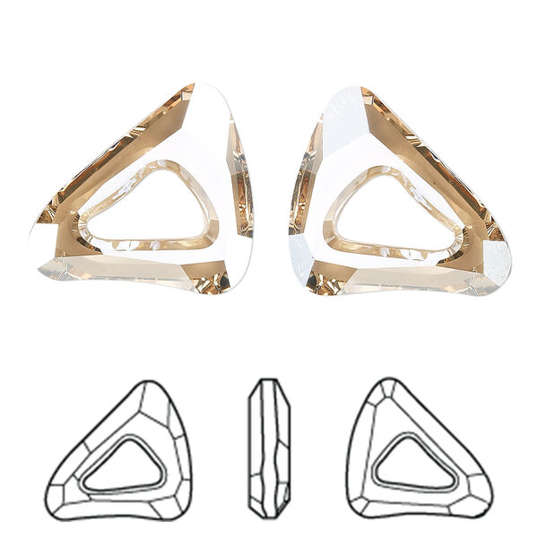 Fancy stone 1pk crystal golden shadow, Crystal Passions® 23x20mm organic cosmic triangle 4736 image number 0