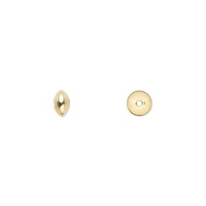 Bead, 14Kt gold, 5.5x3mm smooth saucer. Sold per pkg of 10.