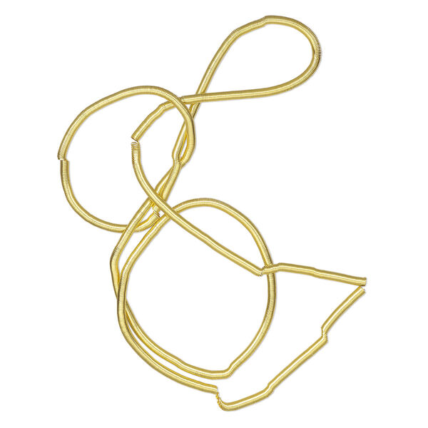 French wire, gold-plated copper, extra-heavy, 1.7mm tube. Sold per 13-1/2 to 15-inch strand. image number 0