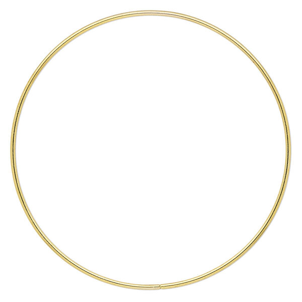 Beading hoop, gold-finished steel, 6-inch closed round. Sold per pkg of 2. image number 0