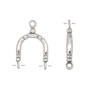 Bead holder, antiqued sterling silver, 16x14mm, fits 14-16mm bead. Sold individually.