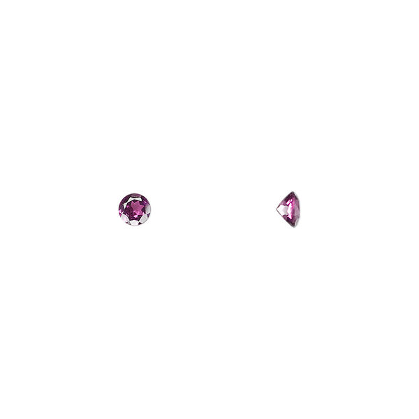 Gem, rhodolite garnet (natural), 3.5mm hand-cut faceted round, A grade, Mohs hardness 7 to 7-1/2. Sold per pkg of 4. image number 0