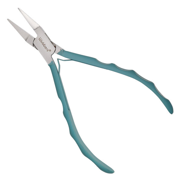 Pliers, Wubbers® ProLine, flat-nose, steel and rubber, turquoise green, 5.75 inches. image number 0