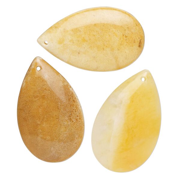 Golden "jade" 1pkg3, teardrop focal natural 25x16mm-30x19mm image number 0