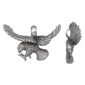 Pendant, antiqued pewter (tin-based alloy), 52x32mm single-sided flying eagle. Sold individually.