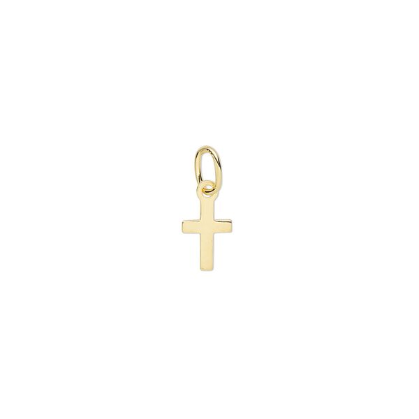 Drop, "vermeil", 7x5mm cross. Sold per pkg of 4. image number 0