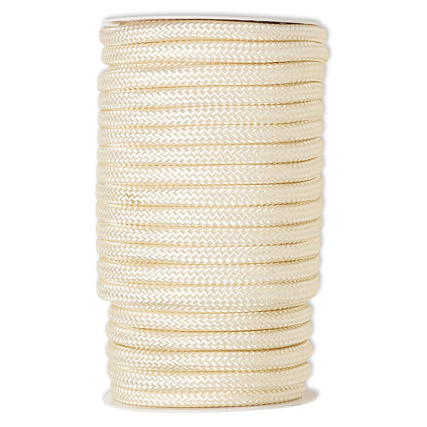 Cord, nylon, beige, 8mm braided. Sold per 60-foot spool. image number 0
