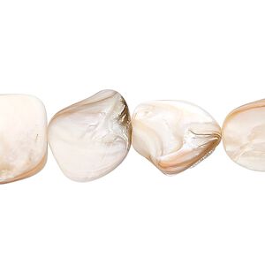 Bead, mother-of-pearl shell (dyed), small to medium nugget, Mohs hardness 3-1/2. Sold per 15-1/2" to 16" strand.