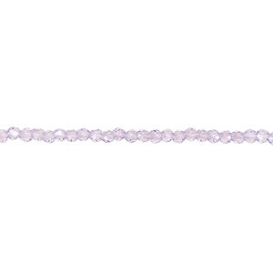 Glass 1pkg1, faceted round bead 14 inch transparent lavender AB 2mm