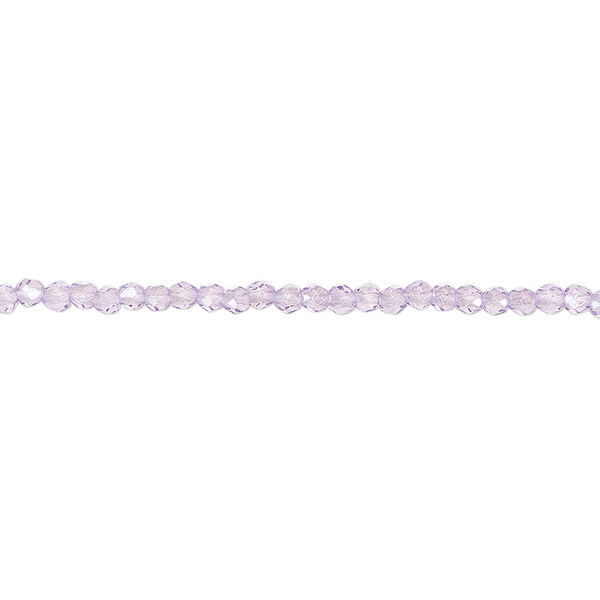 Glass 1pkg1, faceted round bead 14 inch transparent lavender AB 2mm image number 0