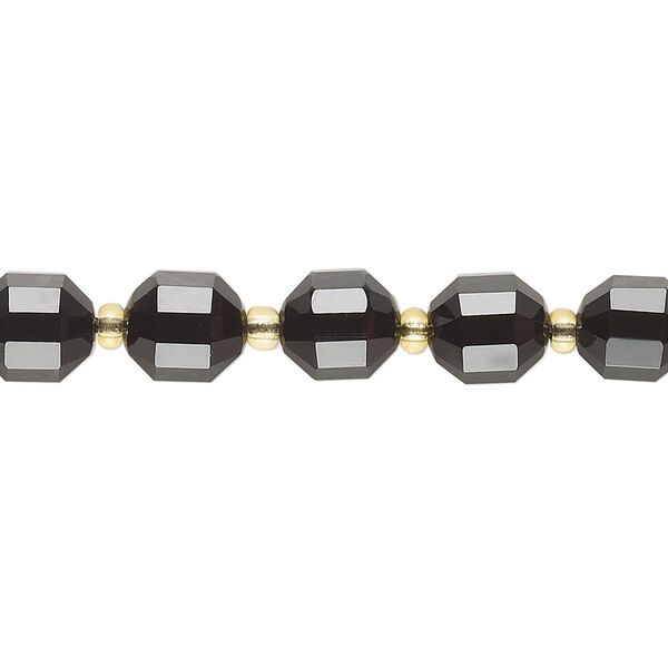 Black onyx 1pkg1, hand-cut faceted drum bead 8 inch 8mm image number 0